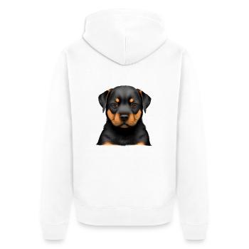 Chiot Chiens Rottweiler Chien Rottweiler Chiot - Veste à capuche bio Premium Unisexe - blanc - Dos - Thijin (182cm)