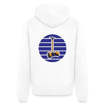 E-Scooter Roller Scooter - Unisex Premium Bio Zip Hoodie - Weiß - Hinten - Thijin (182cm)
