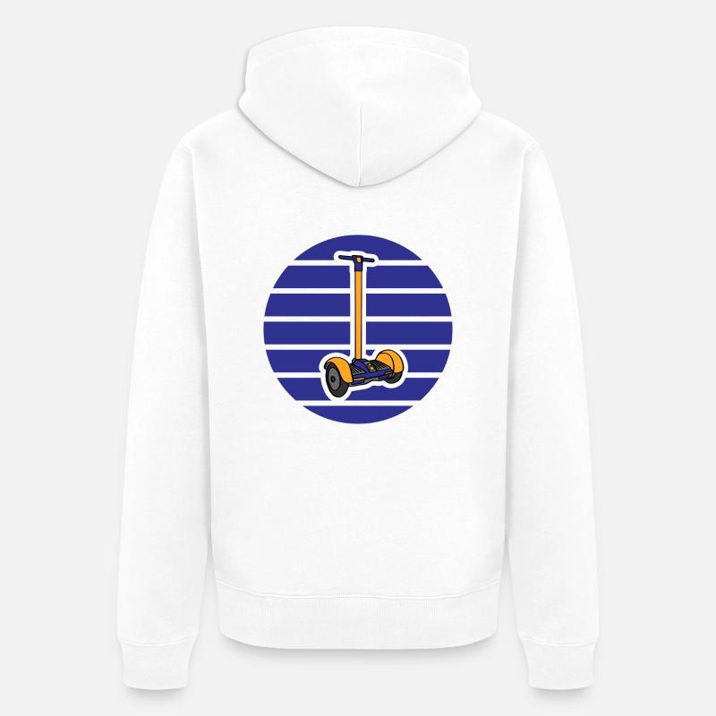 E-Scooter Roller Scooter - Unisex Premium Bio Zip Hoodie - Weiß