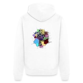 coiffe indienne noire couleurs vives - Veste à capuche bio Premium Unisexe - blanc - Dos - Thijin (182cm)