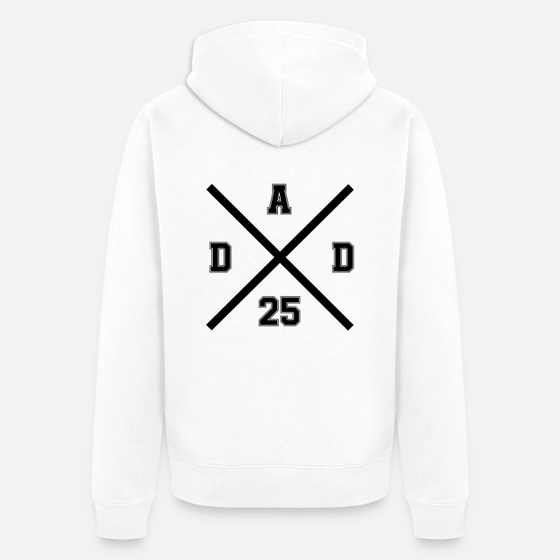 papa 25 ans - Veste à capuche bio Premium Unisexe - blanc