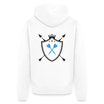dart wappen - Unisex Premium Bio Zip Hoodie - Weiß - Hinten - Thijin (182cm)