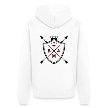 Team Coat of Arms - Unisex Premium Organic Zip Hoodie - white - Back - Thijin (182cm)