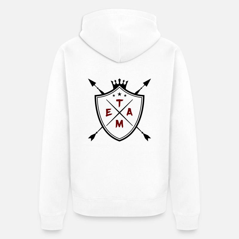 team wappen - Unisex Premium Bio Zip Hoodie - Weiß