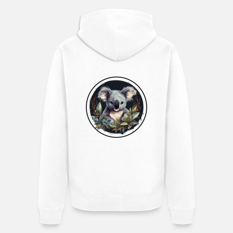 Koala mignon - Veste à capuche bio Premium Unisexe - blanc