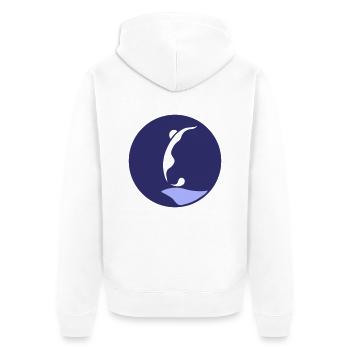 Beginning. The Great Leap into the Unknown - Unisex Premium Organic Zip Hoodie - white - Back - Thijin (182cm)
