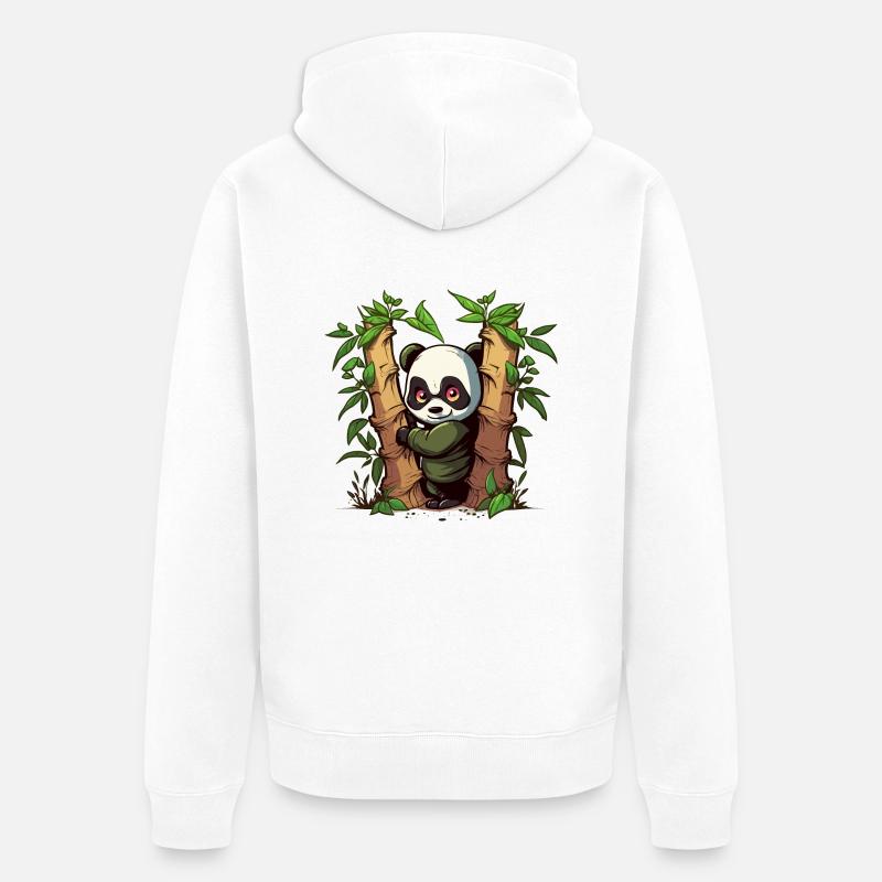 Ninja cache-cache - Veste à capuche bio Premium Unisexe - blanc