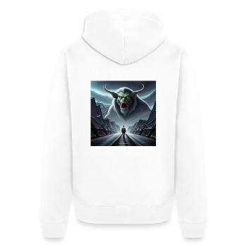 Brillante Design für jegliche Art von Kleidung - Unisex Premium Bio Zip Hoodie - Weiß - Hinten - Thijin (182cm)