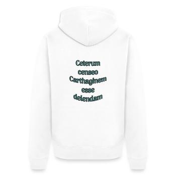 Ceterum censeo Carthaginem esse delendam - Veste à capuche bio Premium Unisexe - blanc - Dos - Thijin (182cm)