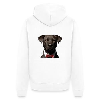 Labrador propriétaire chiot Labrador Retriever - Veste à capuche bio Premium Unisexe - blanc - Dos - Thijin (182cm)