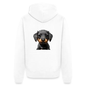 Dachshund Hund Dackelwelpe Hundehalter Hunde - Unisex Premium Bio Zip Hoodie - Weiß - Hinten - Thijin (182cm)