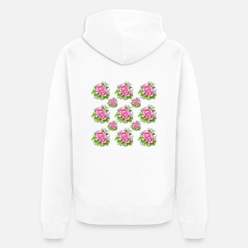 Fleur - Veste à capuche bio Premium Unisexe - blanc