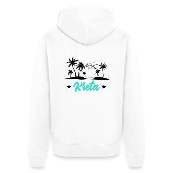 Crete - Unisex Premium Organic Zip Hoodie - white - Back - Thijin (182cm)