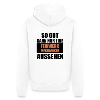 Handwerker Handyman Handwerk Werkzeug Baustelle - Unisex Premium Bio Zip Hoodie - Weiß - Hinten - Thijin (182cm)