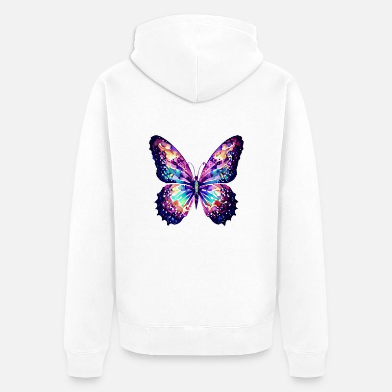 Papillon Animal Papillon Insecte - Veste à capuche bio Premium Unisexe - blanc