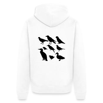 Vögel minimalistisch, Silhouetten - Unisex Premium Bio Zip Hoodie - Weiß - Hinten - Thijin (182cm)