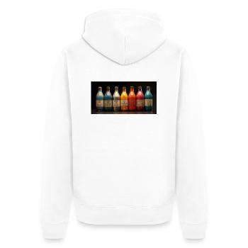 Vintage Farben - Unisex Premium Bio Zip Hoodie - Weiß - Hinten - Thijin (182cm)