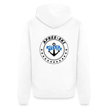 apres ski team anker - Unisex Premium Bio Zip Hoodie - Weiß - Hinten - Thijin (182cm)
