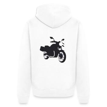 Motorrad Motorcross Motorradfahrer Motorradfan - Unisex Premium Bio Zip Hoodie - Weiß - Hinten - Thijin (182cm)