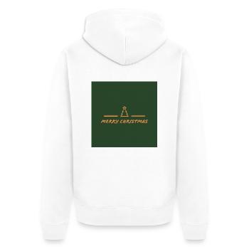Merry Christmas - Unisex Premium Organic Zip Hoodie - white - Back - Thijin (182cm)