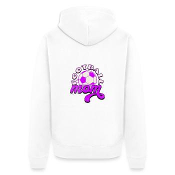 Football Mom: Stolz und laut! - Unisex Premium Bio Zip Hoodie - Weiß - Hinten - Thijin (182cm)