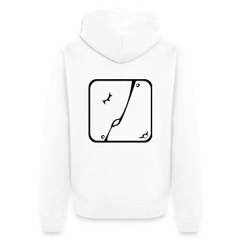 6 Kin Maya BLK Umarmung - Unisex Premium Bio Zip Hoodie - Weiß - Hinten - Thijin (182cm)