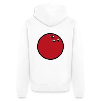 boule de bowling 2510 - Veste à capuche bio Premium Unisexe - blanc - Dos - Thijin (182cm)