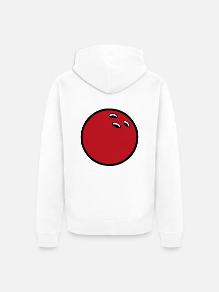 Bowlingkugel 2510 - Unisex Premium Bio Zip Hoodie - Weiß