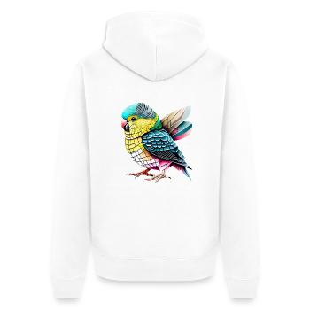 Perruche Oiseau Calopsitte Propriétaire d’oiseau - Veste à capuche bio Premium Unisexe - blanc - Dos - Thijin (182cm)