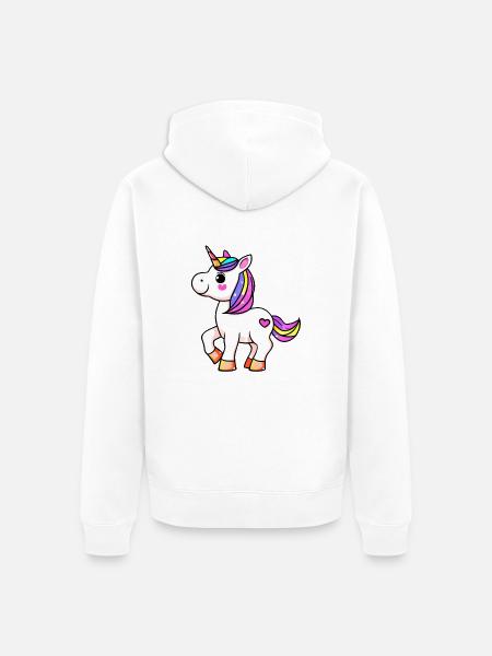Einhorn Fabeltier Mädchen Einhörner - Unisex Premium Bio Zip Hoodie - Weiß