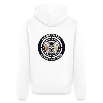 Menuisier nous les artisans - Veste à capuche bio Premium Unisexe - blanc - Dos - Thijin (182cm)