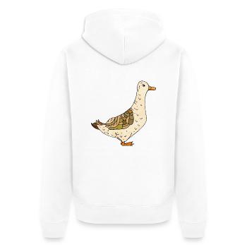 Ente - Unisex Premium Bio Zip Hoodie - Weiß - Hinten - Thijin (182cm)