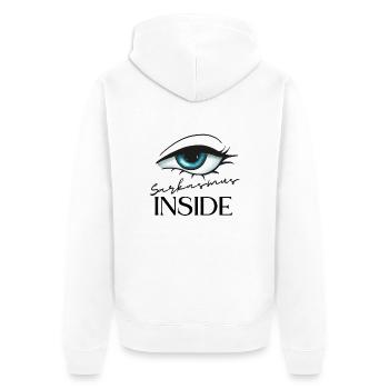 Sarkasmus inside - Unisex Premium Bio Zip Hoodie - Weiß - Hinten - Thijin (182cm)