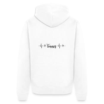 Tennis battement de cœur - Veste à capuche bio Premium Unisexe - blanc - Dos - Thijin (182cm)