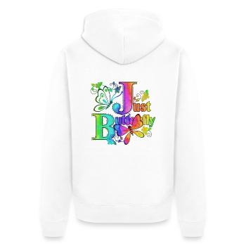 Bunte Schmetterlingsblumen Bunte Insektentraum - Unisex Premium Bio Zip Hoodie - Weiß - Hinten - Thijin (182cm)