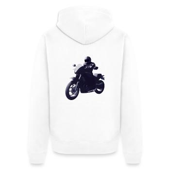 Moto Fan Moto Motard Motard Motard Motocross - Veste à capuche bio Premium Unisexe - blanc - Dos - Thijin (182cm)