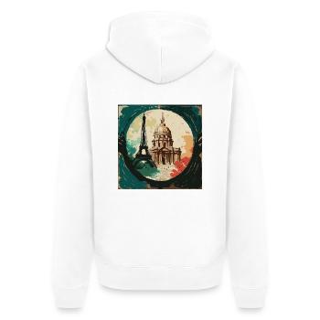 Focus sur Paris - Veste à capuche bio Premium Unisexe - blanc - Dos - Thijin (182cm)
