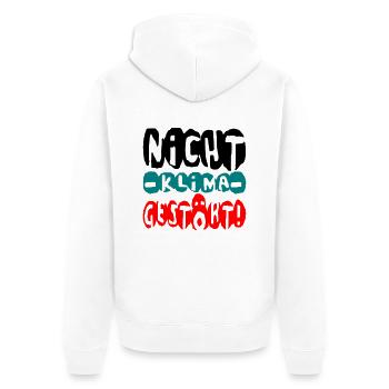 nicht klima gestört - Unisex Premium Bio Zip Hoodie - Weiß - Hinten - Thijin (182cm)