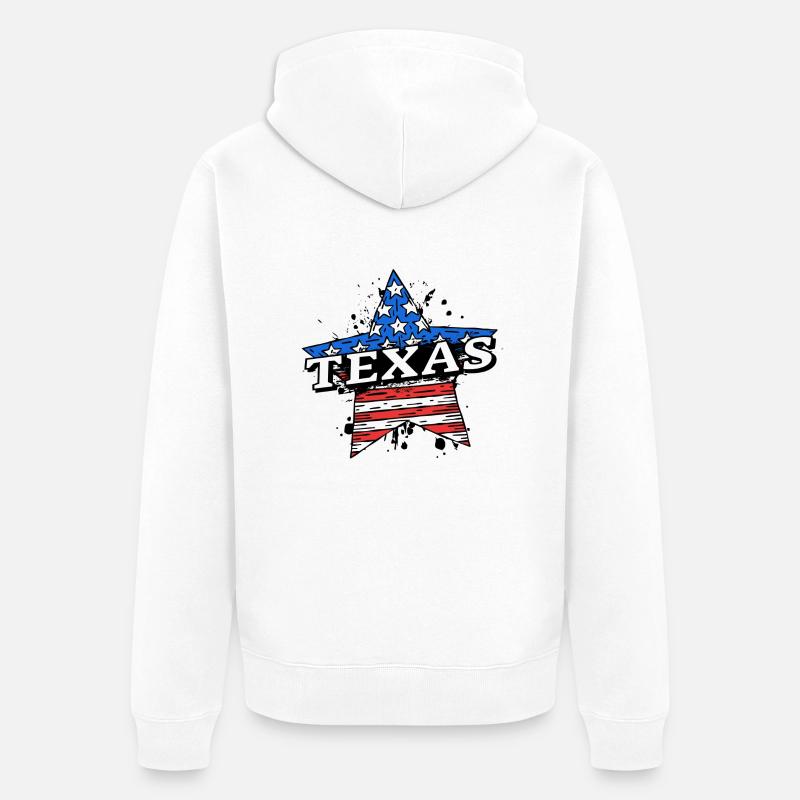 Texas - États-Unis - États-Unis d’Amérique - Amérique - Veste à capuche bio Premium Unisexe - blanc