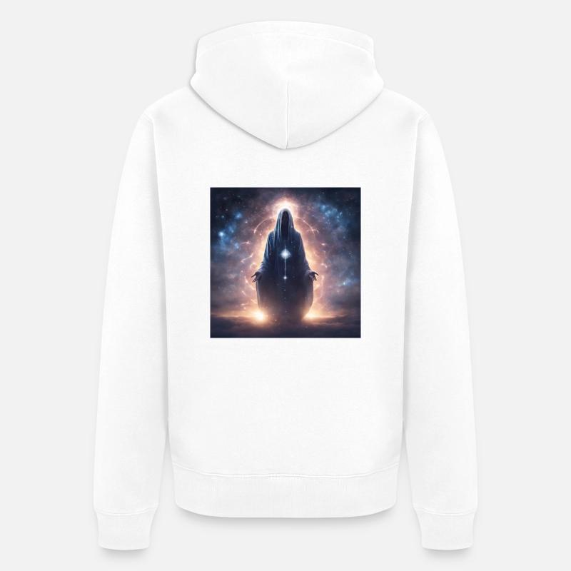 Astrologie de l’espace Spiritualité - Veste à capuche bio Premium Unisexe - blanc