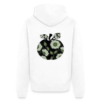 Apfel - Unisex Premium Bio Zip Hoodie - Weiß - Hinten - Thijin (182cm)
