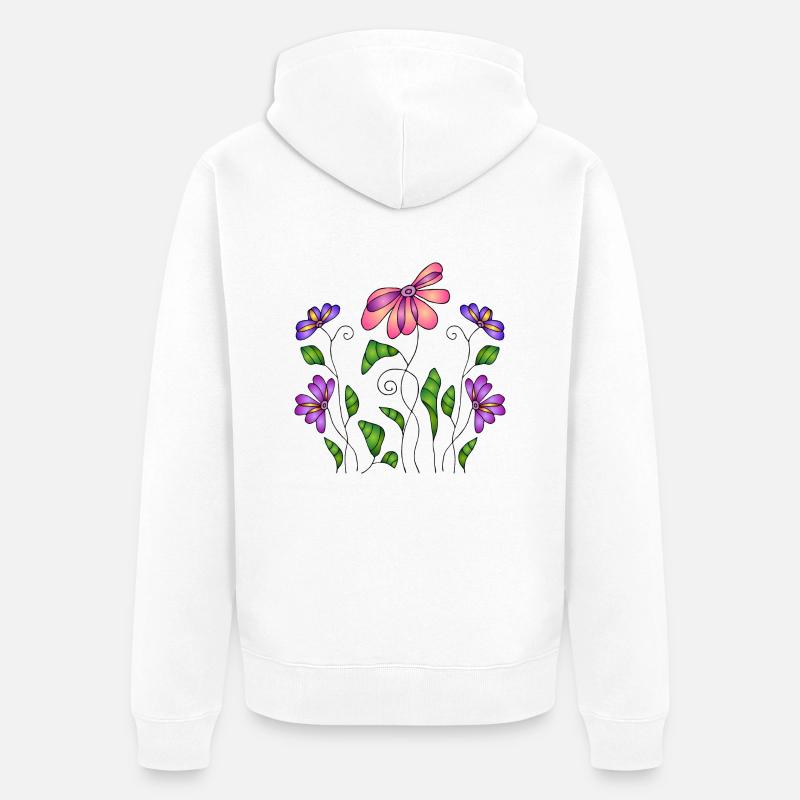 Fleur - Veste à capuche bio Premium Unisexe - blanc