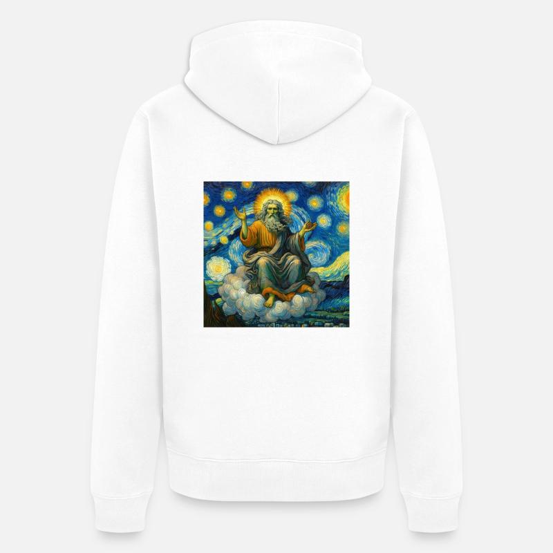 Dieu dans un Van Gogh - Veste à capuche bio Premium Unisexe - blanc