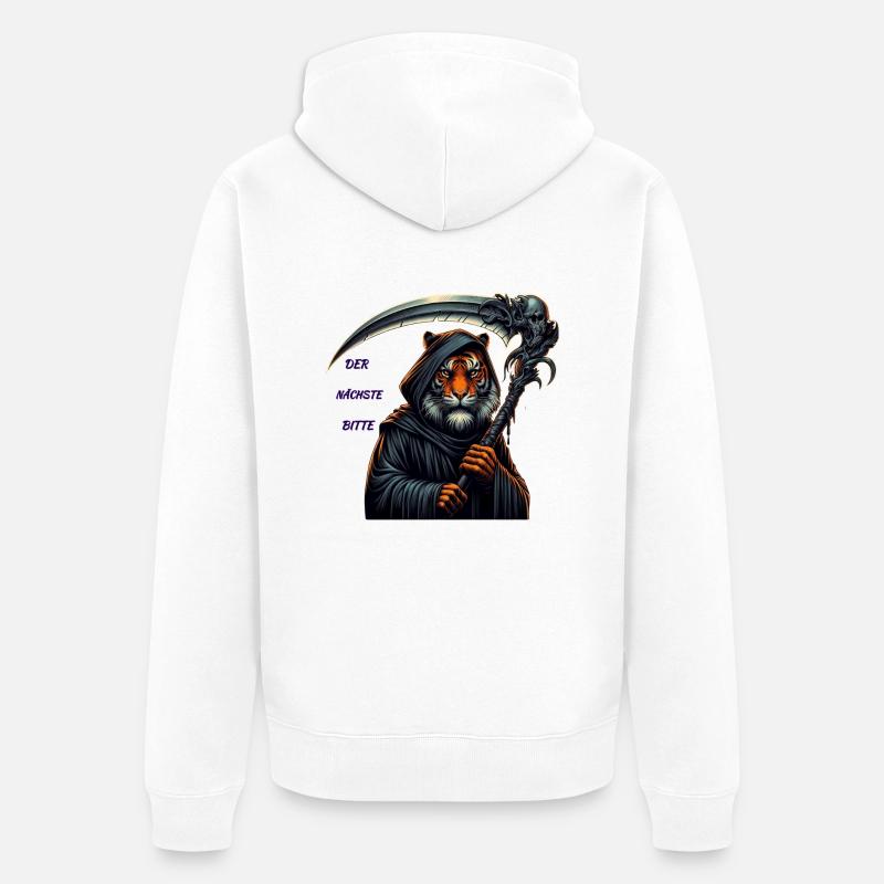 DER NÄCHSTE BITTE 1 - Unisex Premium Bio Zip Hoodie - Weiß