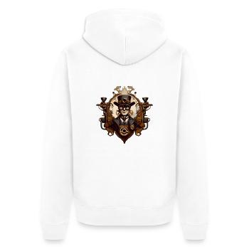 SteamPunk Reymond - Veste à capuche bio Premium Unisexe - blanc - Dos - Thijin (182cm)