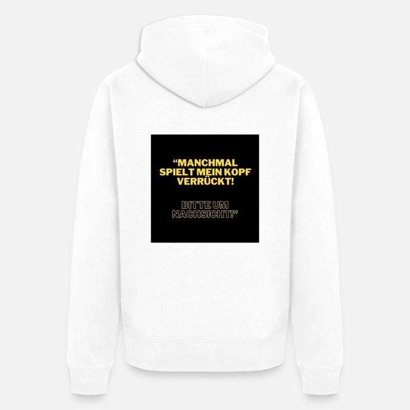 J’ai la tête qui devient folle - Veste à capuche bio Premium Unisexe - blanc