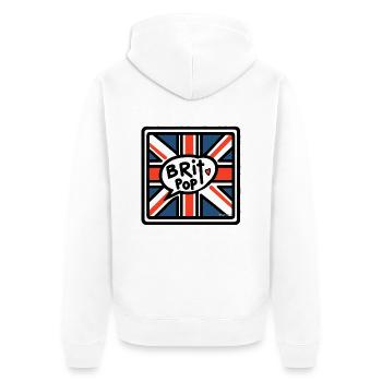 Brit Pop - Union Jack - Veste à capuche bio Premium Unisexe - blanc - Dos - Thijin (182cm)