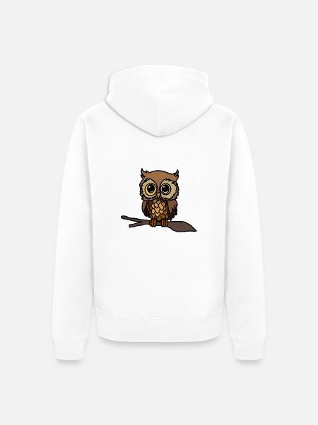 Eule - Unisex Premium Bio Zip Hoodie - Weiß