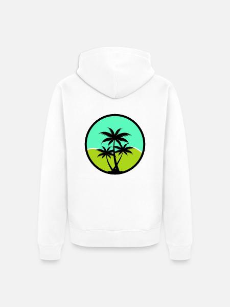 Palm trees - Unisex Premium Organic Zip Hoodie - white