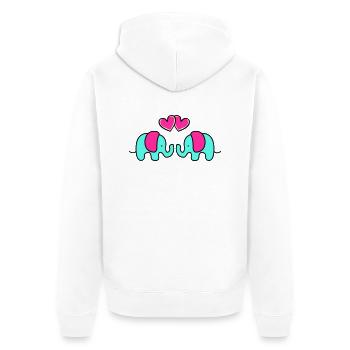 baby elefanten - Unisex Premium Bio Zip Hoodie - Weiß - Hinten - Thijin (182cm)